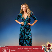 DW4R015 桑蚕丝裹身连衣裙 100%真丝 DVFPOLO领中长款