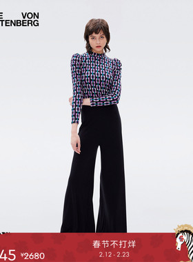 [博主同款]DVF 半高领打底衫锁链印花长袖针织衫WL3R010