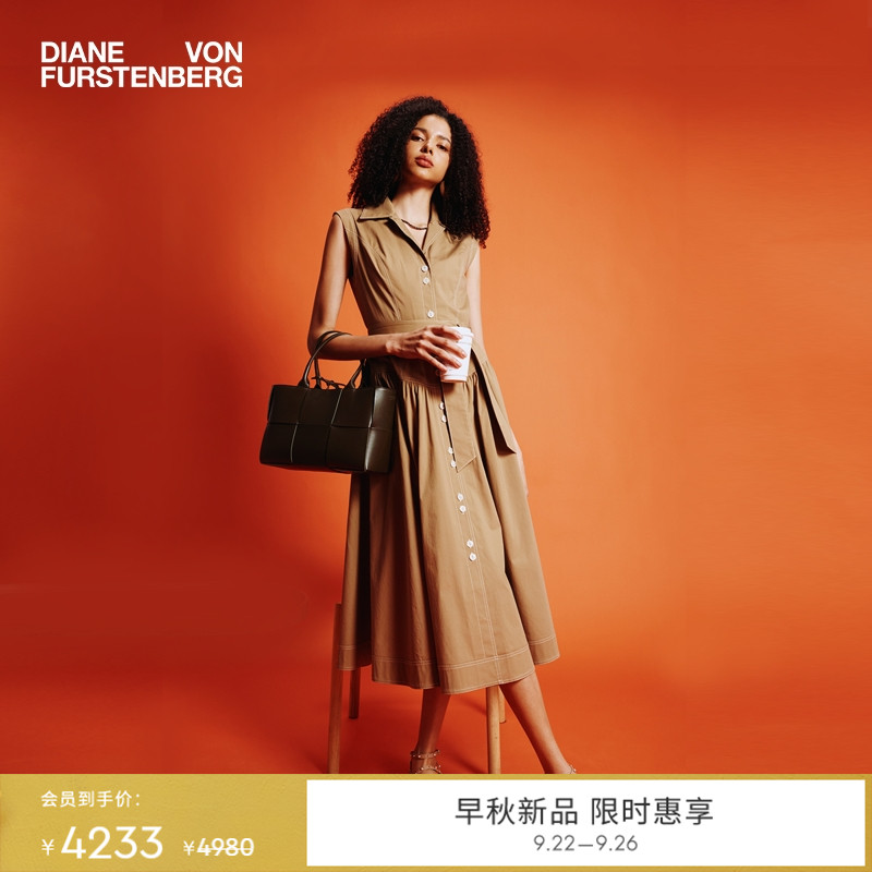 DVF2025新款卡其色连衣裙