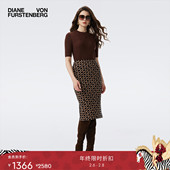 羊毛针织打底衫 WS3T002 DVF2025秋冬新款 棕色短袖 季 末甄选