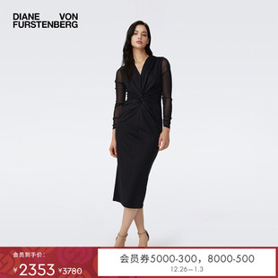 DVF曜石黑连衣裙MR79E00 小黑裙 博主同款