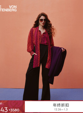 [庞特针织]DVF2025秋冬新款曜石黑长裤PL3T002