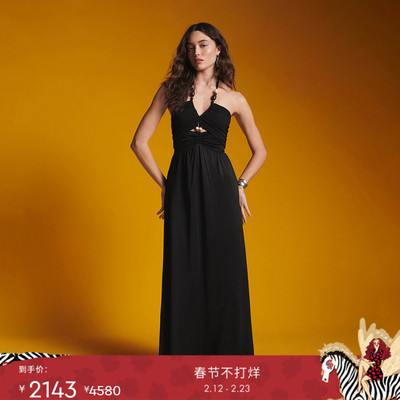 DVF波西米亚风小黑裙拼接连衣裙