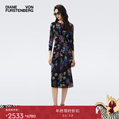 DVF2025秋冬新款 浮华之花腰扭结网纱连衣裙DL3T001