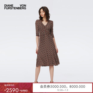 连衣裙DL3S003 DVF双面印花修身 双面穿