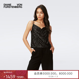 DVF2025新款 曜石黑亮片吊带BS4S003