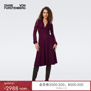 DVF安可拉红宴会礼服红裙蕾丝裙连衣裙DL3S050