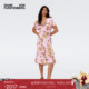 DVF度假荷叶袖 海岛度假 茶歇裙印花连衣裙DS2S067