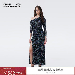 DVF2026早春度假系列复古蕾丝花卉连衣裙DL4T010 弹力网纱