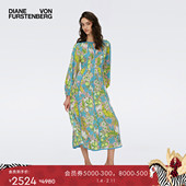 DVF度假圆领长款 海岛度假 艺术印花连衣裙DL1S011