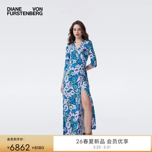 铃兰花卉针织桑蚕丝裹身裙DW4T012 DVF2026早春新款 100%真丝