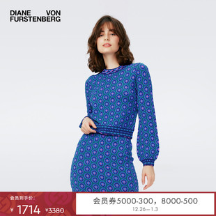 DVF圆领套头毛衣长袖 WL4R001 几何提花针织衫