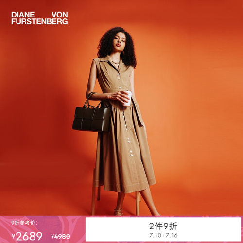 DVF2025新款卡其色连衣裙