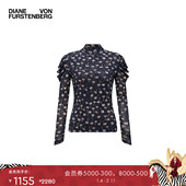 弹力网纱 DVF 半高领打底衫 长袖 弹力网纱内搭上衣BL3R017