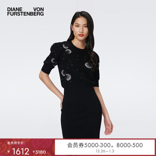 针织衫 圆领套头泡泡袖 DVF WS3S001 博主同款