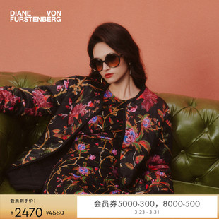 DVF双面印花神秘花园图案棉服外套QS3T001 双面穿