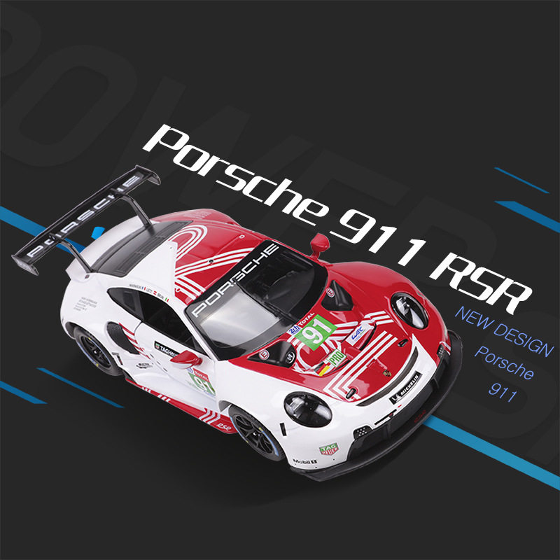 比美高1：24保时捷Porsche 911 RSR赛车仿真合金汽车模型收藏摆件