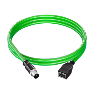 M12转RJ45母头工业双屏蔽高柔4芯D型8芯ADX型公母传感编码线3米