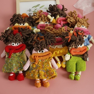 卡通丑萌香肠嘴手工编织钥匙包 大号毛线钩织大嘴女孩耳机包成品