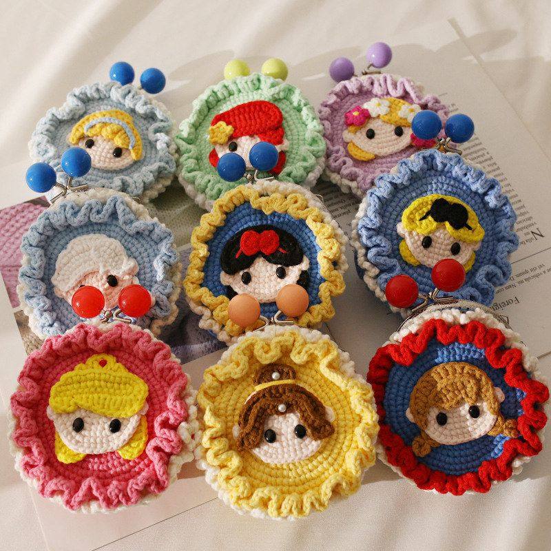 卡通动漫手工斜挎零钱包 毛线编织口金包成品 精致手作迷你小包,箱包皮具/热销女包/男包,编织包,淘宝优惠券,粉丝福利购,淘宝优惠卷