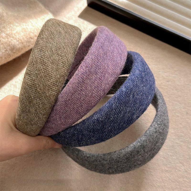 秋冬纯色布艺宽边发箍女2025新款