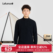 LAFUMA乐飞叶户外秋冬保暖半拉链立领抓绒长袖 T恤男加绒打底上衣