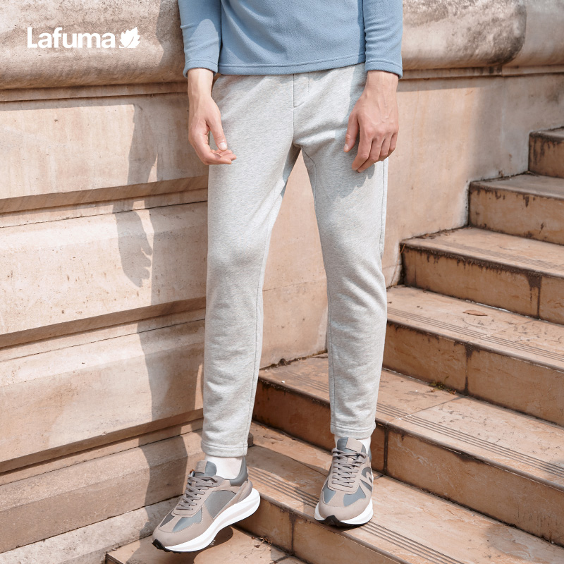 LAFUMA乐飞叶户外运动直筒卫裤男士灰色百搭休闲慢跑健身裤子