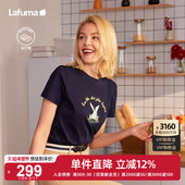 女时尚 法国LAFUMA乐飞叶户外通勤休闲印花短袖 T恤衫 百搭圆领上衣