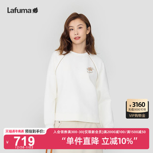 LAFUMA乐飞叶户外24秋冬圆领运动卫衣女休闲上衣内搭小花打底衫