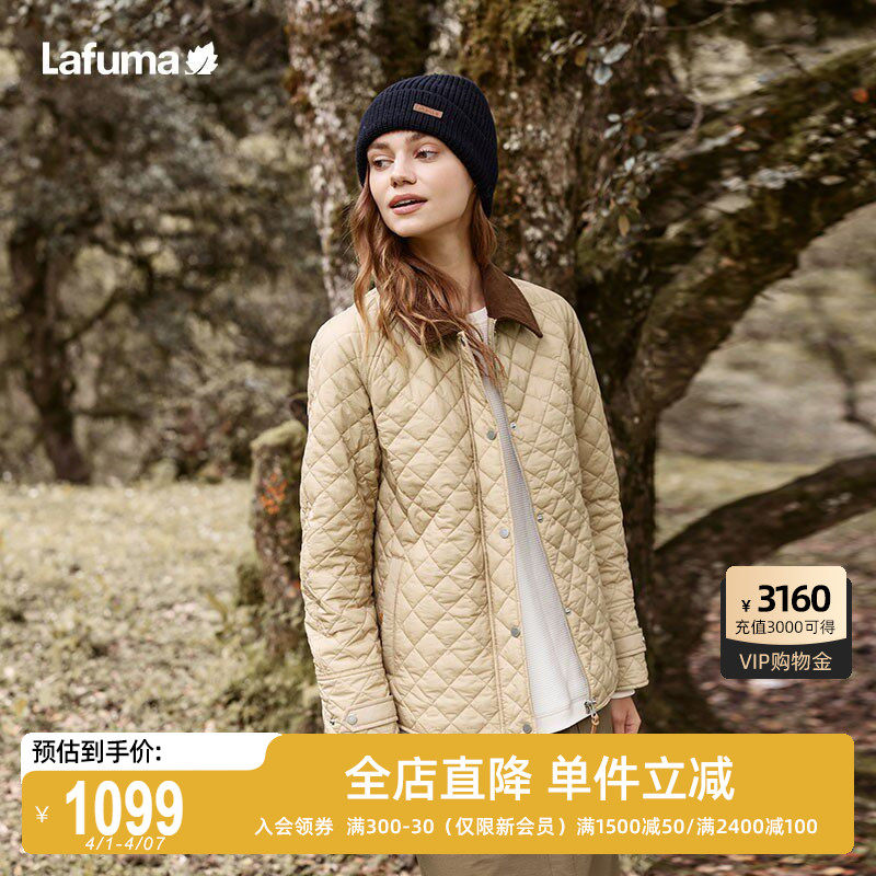 LAFUMA乐飞叶户外通勤秋冬3M保暖宽松棉服女休闲时尚翻领棉衣外套