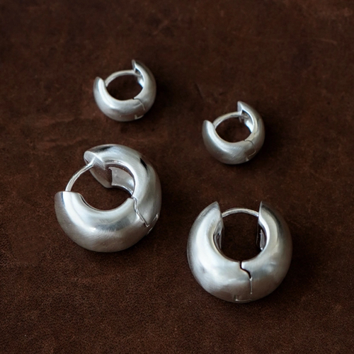 s925纯银几何圆耳扣睡觉不用摘