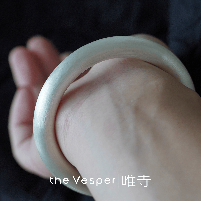 冰白/Vesper9999银空心手镯细圆条百搭舒适高级感简约美人条纯银