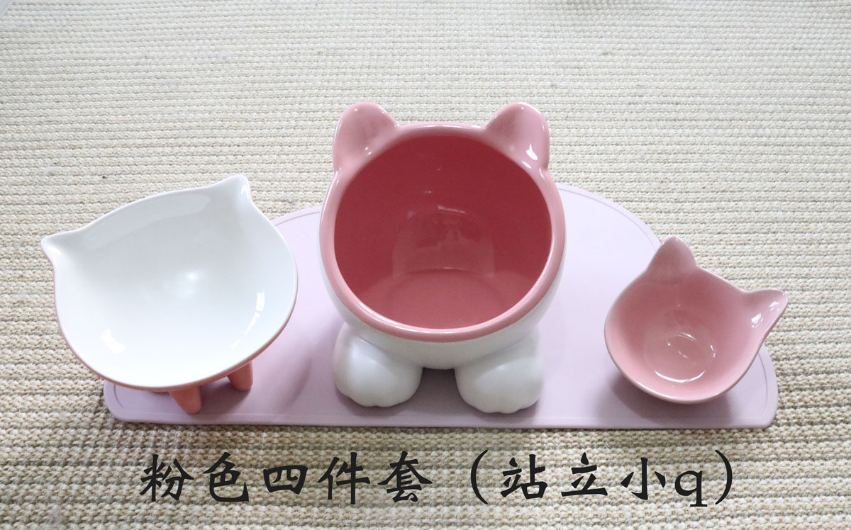 食盆猫碗猫咪餐具加菲倾斜碗硅胶状防滑餐垫宠物陶瓷碗狗狗水碗猫|ruв категории животное/Животное питание и принадлежностей, кошка/собака товаров, чаша - от Buy2taobao.com для оказания профессиональной услуги покупки агента Taobao