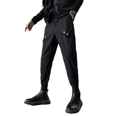 配马丁靴的裤子男潮牌ins痞帅束脚工装裤冷淡风男装高级感小西裤