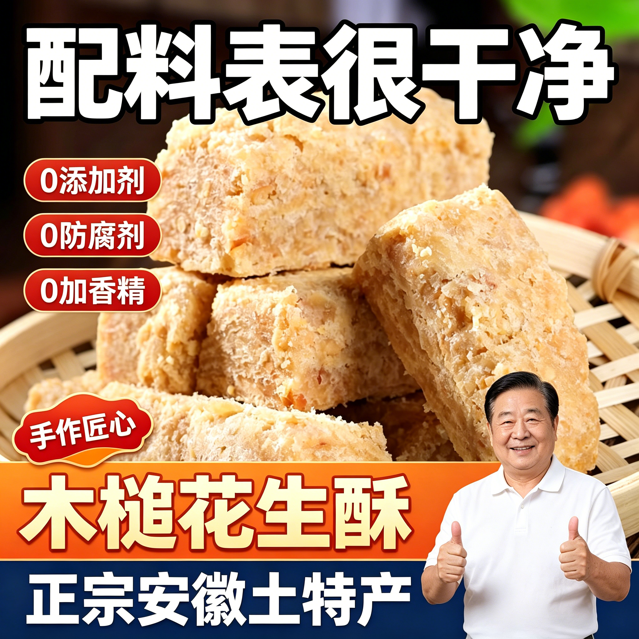【4包更划算】木锤花生酥正宗老式手工花生酥糖安徽特产传统糕点