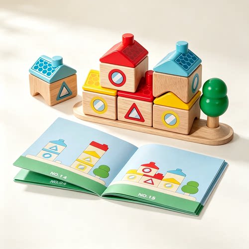 幼儿园早教拼搭房子益智玩具3岁+