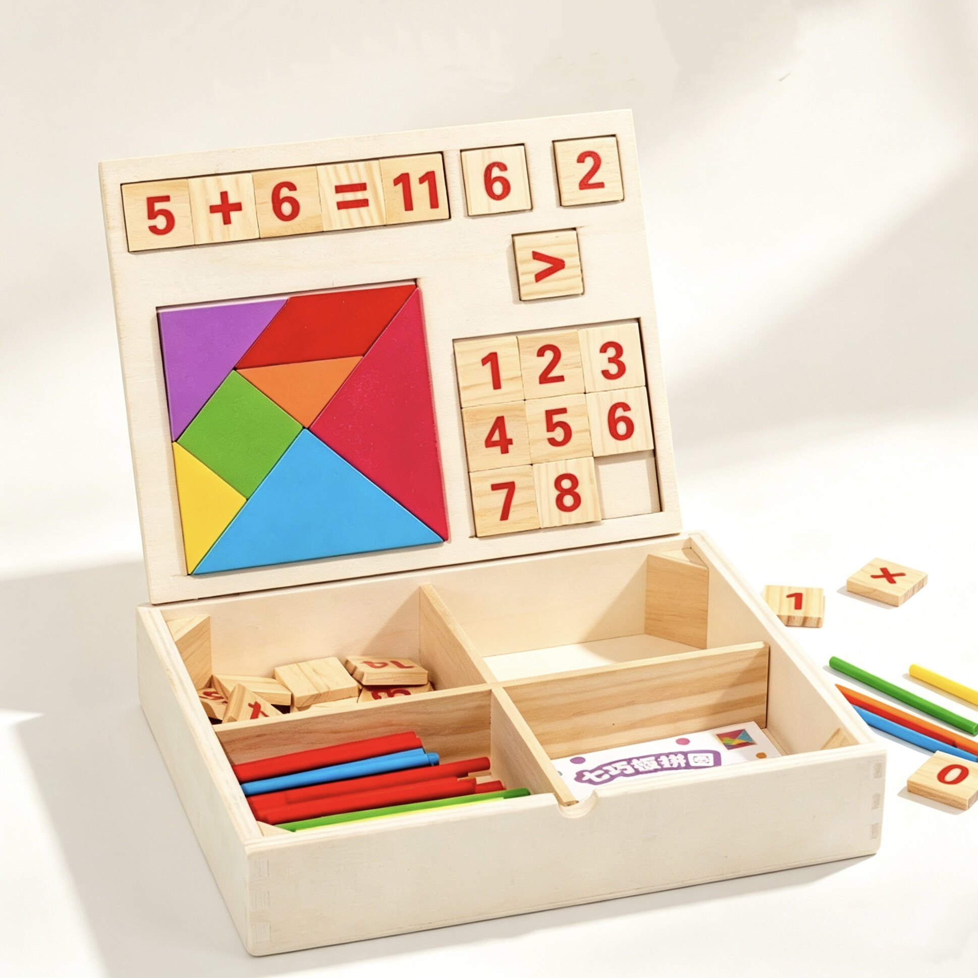 幼儿童多功能数学教具盒早教玩具