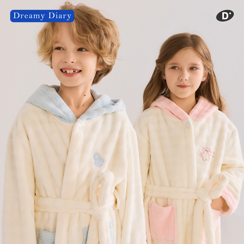 Dreamydiary儿童珊瑚绒保暖睡袍