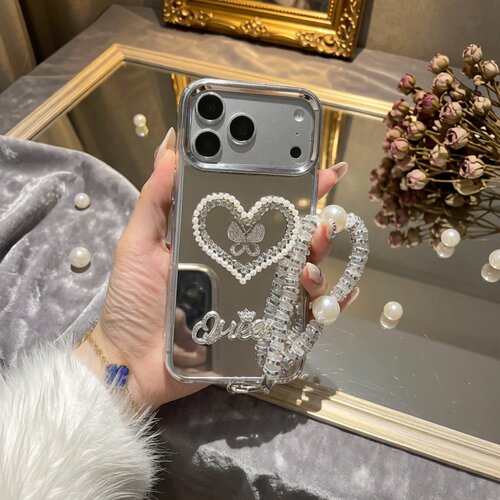 立体珍珠爱心蝴蝶适用于MotorolaG85手机壳摩托罗拉Edge50pro水钻字母40neo补妆镜面E22电镀镜框G04手链G13女