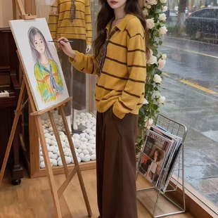 秋冬装搭配一整套高级感御姐轻熟风港味复古chic毛衣裤子两件套装