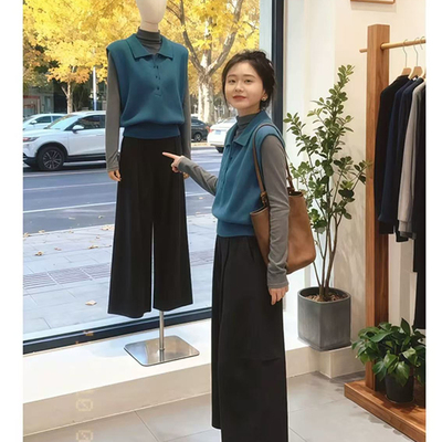 复古港风高级感时尚套装