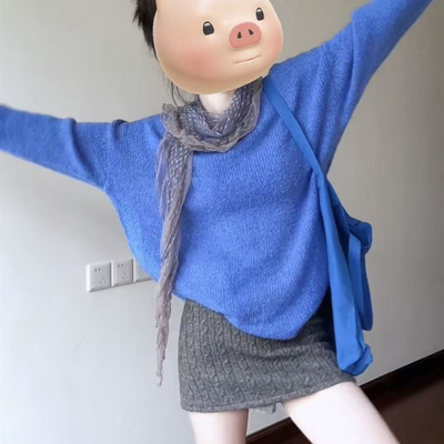 韩系温柔风毛衣裙子两件套装女