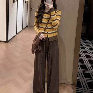 秋装搭配一整套高级感御姐轻熟风韩系chic别致毛衣裤子两件套装女