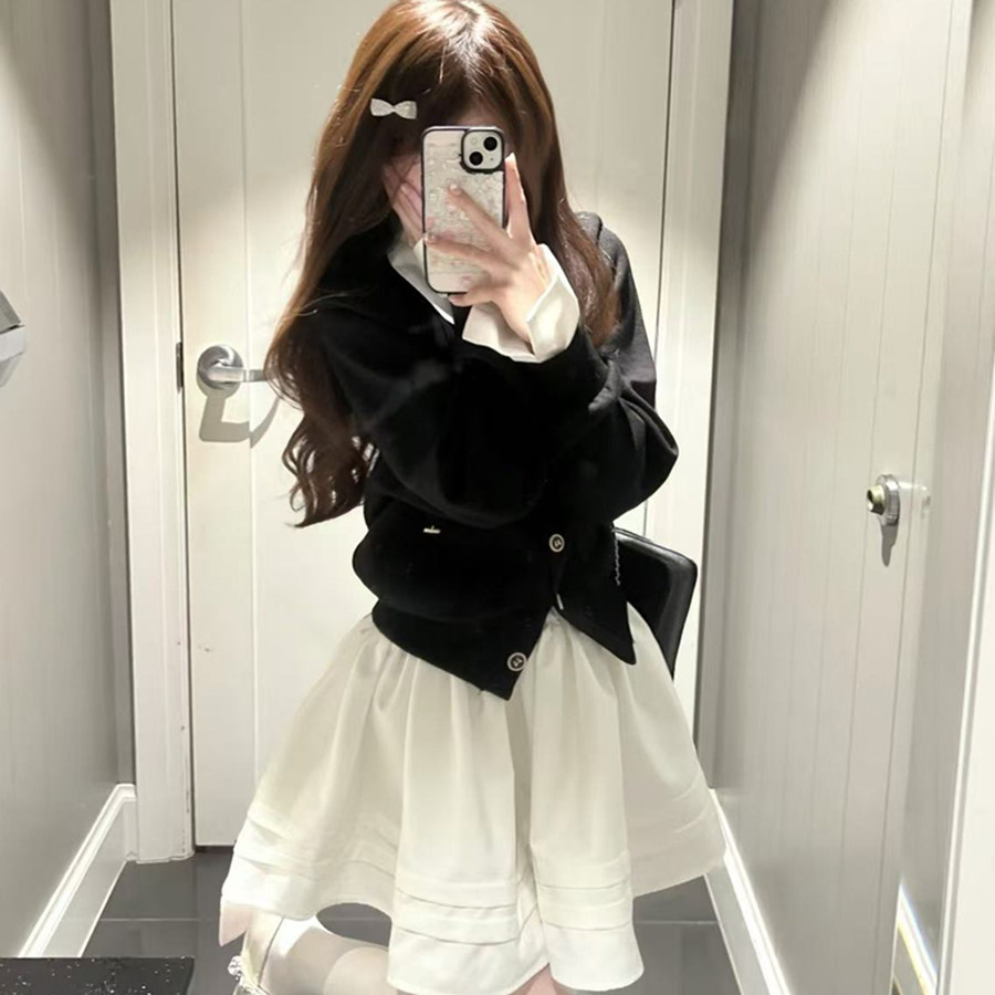 春季搭配一整套独特漂亮巨好看韩系小香风假两件上衣半身裙套装女,女装/女士精品,时尚套装,淘宝优惠券,粉丝福利购,淘宝优惠卷