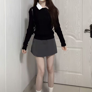 冬季一整套穿搭高级感韩系chic学院风巨好看的毛衣裙子两件套装女
