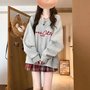 秋装 女 搭配一整套韩系穿搭小个子炸街辣妹学院风卫衣裙子两件套装