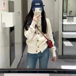 一整套初冬穿搭韩系高级感御姐炸街时尚毛衣开衫牛仔裤两件套装女