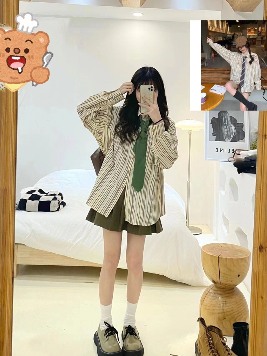 减龄学院风港味复古chic