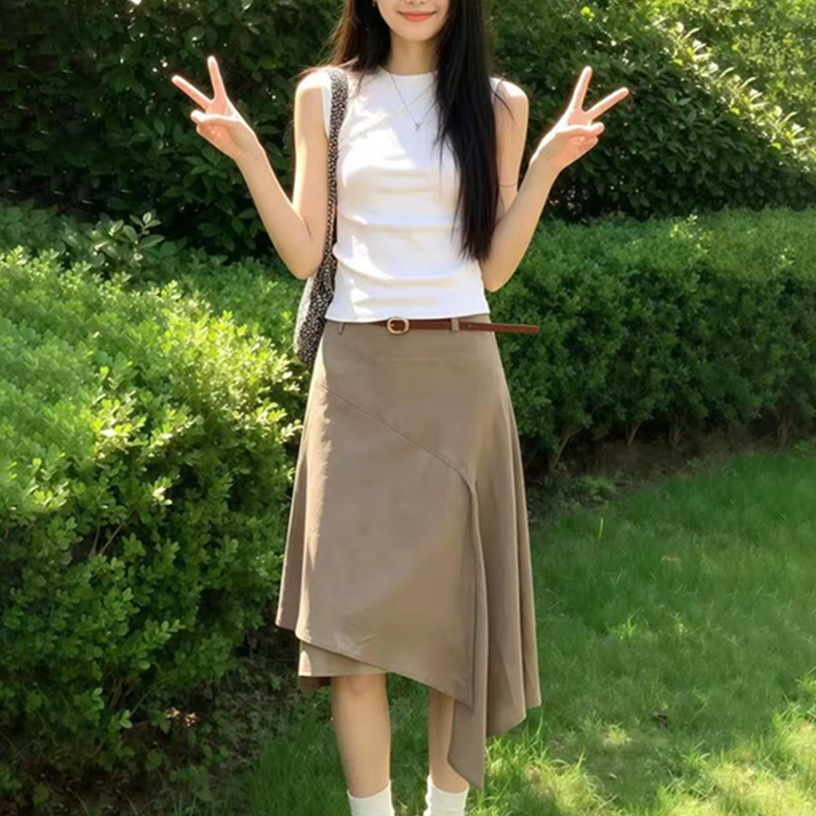 夏季御姐轻熟风穿搭辣妹纯欲风高级感巨好看漂亮上衣裙子两件套装