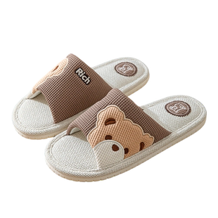 儿童亚麻拖鞋春秋季室内透气防滑耐磨吸汗亲子四季女童男童拖鞋夏
